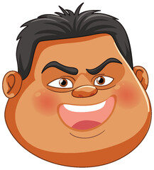 Vector illustration of a smiling cartoon face