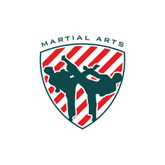 Premium, Modern, Simple, Youthful, Martial Art Badge Logo With White Background