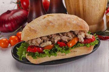 Ciabatta with canned tuna sandwich