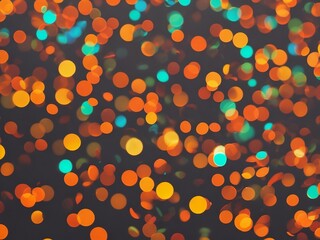 Shimmering Holiday Lights and Circles on Orange and Gold Bokeh Background