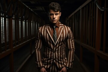 Restrictive Prisoner suit. Male prison judge. Generate Ai