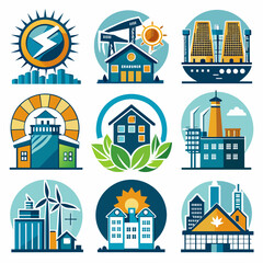 Power Facilities - Industrial Energy Buildings Like Hydroelectric Dams, Nuclear Plants, Geothermal & Wind Farms for Clean Energy Generation