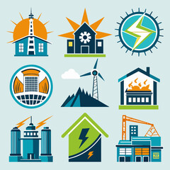 Power Facilities - Industrial Energy Buildings Like Hydroelectric Dams, Nuclear Plants, Geothermal & Wind Farms for Clean Energy Generation