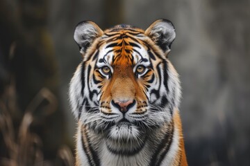 A Close-up of an Orange Tiger's Face