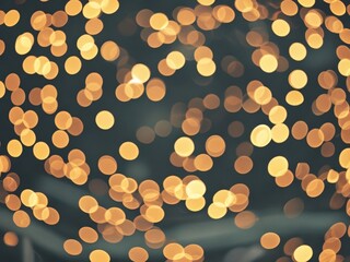 Shimmering Golden Holiday Bokeh Lights