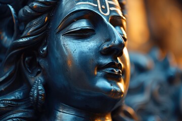 Deity statue with meditative gaze. Fictional Character Created By Generated By Generated AI.