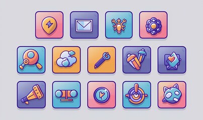 business and promotion line icons collection. Big UI icon set. Thin outline icons pack