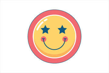 Decor Face Smile Sticker Design