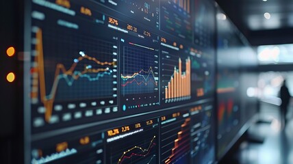 Obraz premium Dynamic business analytics displayed on modern technology