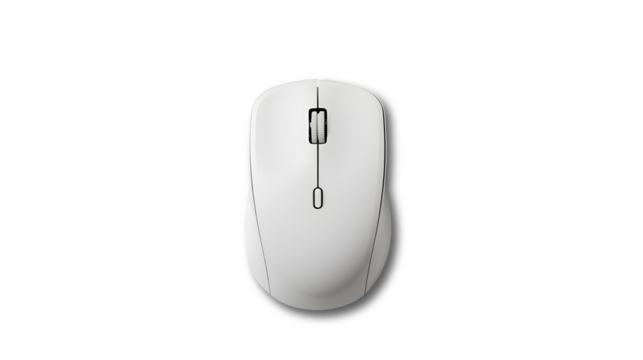 Computer mouse isolated on transparent background, top view