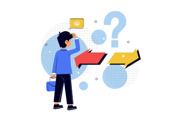 Confused Businessperson Vector Illustration Concept.