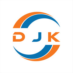 DJK letter design. DJK letter technology logo design on white background. DJK Monogram logo design for entrepreneur and business.