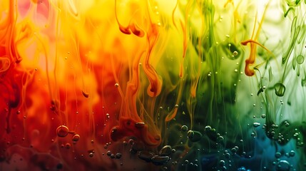 Beautiful abstract colorful background made by spilling paint in water on glass