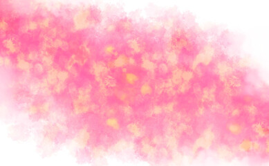 水彩テクスチャ　ピンク　素材　抽象的　シンプル　にじみ　白背景　透過