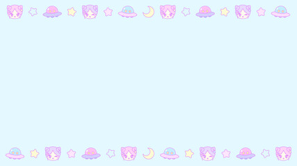レトロポップ！ファンシーUFOガールフレーム壁紙★