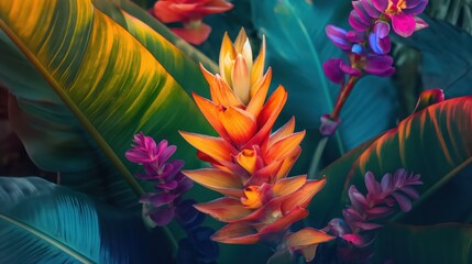 Vivid flower closeup. Generative AI
