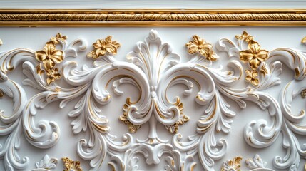 A touch of royalty Embellish your surroundings with regal white and gold wallpaper