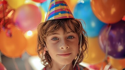 Fototapeta na wymiar Whimsical Birthday Bash: Kids' Party with Quirky Charm Generative AI