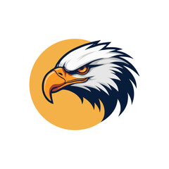 American eagle vector illustration. Colorful eagle mascot logo. American flag and Eagle combination