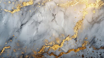 Obraz premium Gold and white marble wallpaper of exquisite beauty