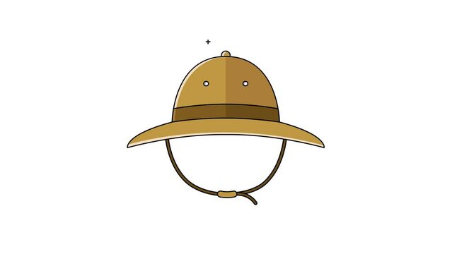 outdoor hat animation motion graphic design. camping hat seamless loop vector