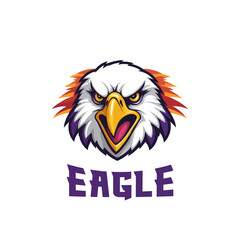 American eagle vector illustration. Colorful eagle mascot logo. sport logo, gaming logo