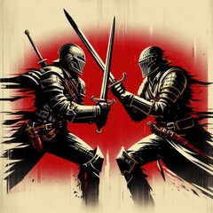 Fototapeta premium Knight Battle V7