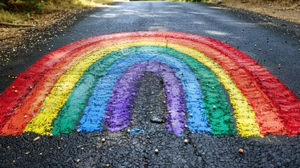 Obraz premium Rainbow Road Generative AI