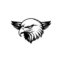 Eagle vector illustration. Black and white Eagle logo. silhouette