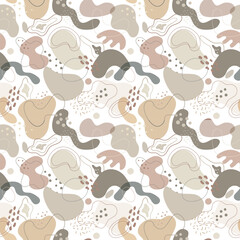 Hand drawn flat design abstract doodle seamless pattern design