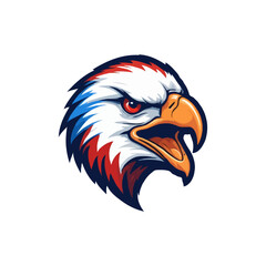 American eagle vector illustration. Colorful eagle mascot logo. sport logo, gaming logo