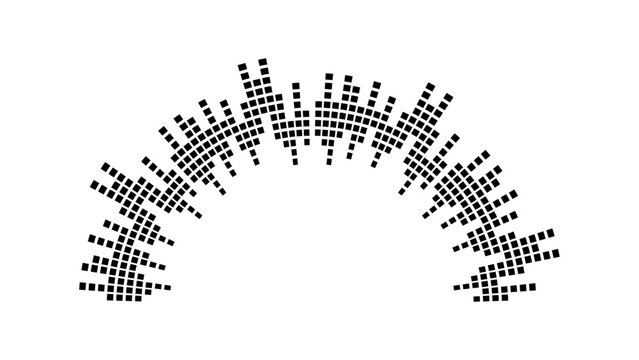 Circle audio waves set. Circular music sound graphic design collection. Round sound and radial radio equalizer. radio podcasts, music player, video editor, recorder. Vector illustration