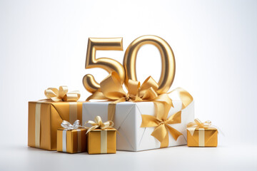 Elegant 50th Birthday Bash with Gold Number and Gifts