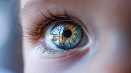 Deurstickers Baby's Eye Exam Generative AI © Gro