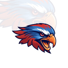 American eagle vector illustration. Colorful eagle mascot logo. sport logo, gaming logo