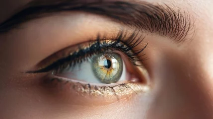Möbelaufkleber Mesmerizing Gaze: A Close-Up of Captivating Female Eyes Generative AI © Gro