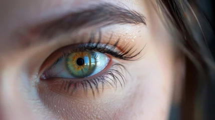 Stoff pro Meter Mesmerizing Gaze: A Close-Up of Captivating Female Eyes Generative AI © Gro