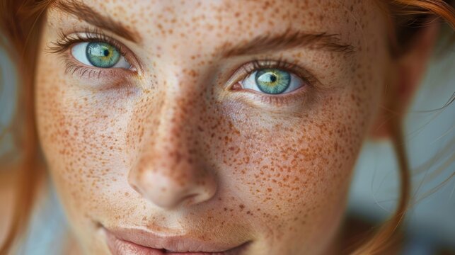 Close-Up of Freckled Skin Generative AI