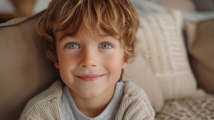 Cheerful Young Boy Posing for the Camera Generative AI - obrazy, fototapety, plakaty