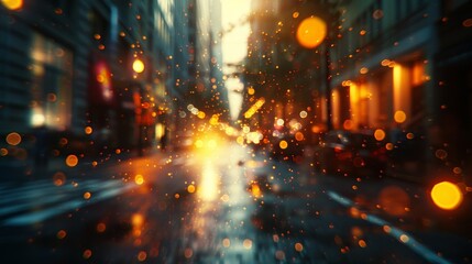 Fototapeta premium Reveal the hidden beauty of city nights through the prism of bokeh effects