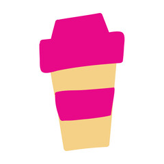 Coffee cup. Flat design. Vector hand drawn illustration