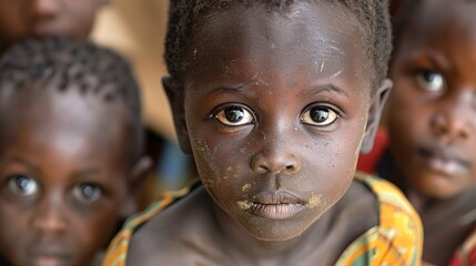 Hungry African Children Pleading for Food Generative AI