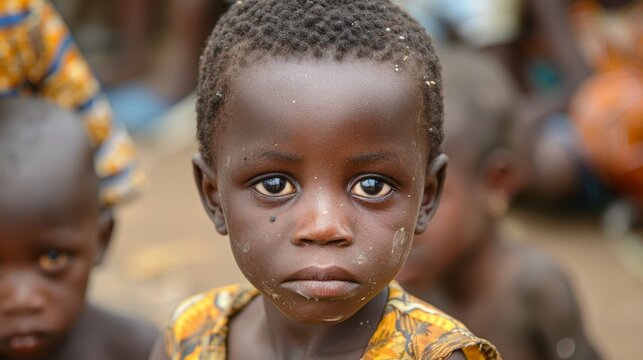 Hungry African Children Pleading for Food Generative AI