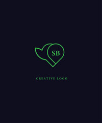 SB green logo design. SB vector logo design for business.