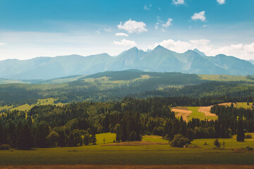 Panorama of Tatra Mountains in summer time - obrazy, fototapety, plakaty