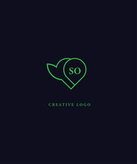 SO green logo Design. SO Vector logo design for business.