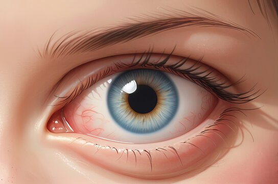 Close up bloodshot eye