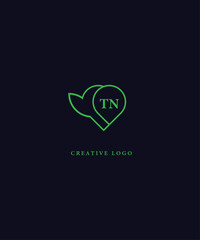 TN green logo Design. TN Vector logo design for business.