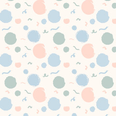 Fototapeta na wymiar Pastel vintage colors polka dot seamless pattern background
