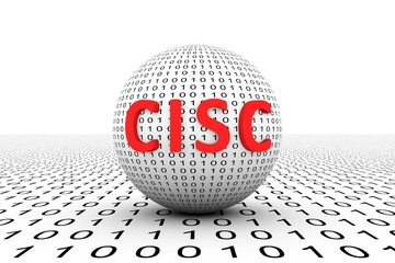 CISC conceptual sphere binary code 3d illustration